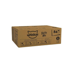 Whiskas 1+ Adult Tasty Mix in Gravy 84 Pouches, Adult Wet Cat Food, Country Collection, Megapack (84 x 85 g)