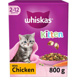 Whiskas Junior Chicken Pack of 5 x 800 g Bags, Kitten Cat Dry Food