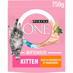 Purina ONE Kitten Dry Cat Food Rich in Chicken 750g, Pack of 4