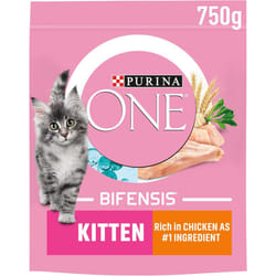 Purina ONE Kitten Dry Cat Food Rich in Chicken 750g, Pack of 4