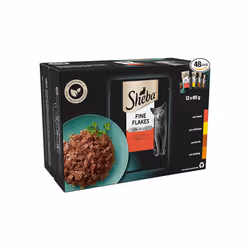 Sheba Fine Flakes Wet Cat Food Pouches  MultiPack Succulent Collection with Beef Chicken Lamb and Turkey in Jelly Pack of 4 ( ...
