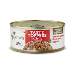 Applaws Natural Wet Dog Food Tins, Grain Free Beef with Vegetables in Jelly, 156g (Pack of 12)