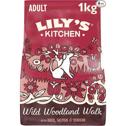 Lily's Kitchen Made with Natural Ingredients Adult Dry Dog Food Duck Salmon & Venison Grain-Free Recipe 4kg (pack 4x1kg)