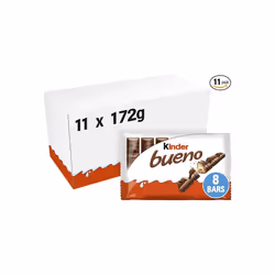 Kinder Bueno Wafer Twin Chocolate Bars Bulk Chocolate Box Gift Pack Milk Chocolate Covered Wafer with Milky and Hazelnut Fill ...