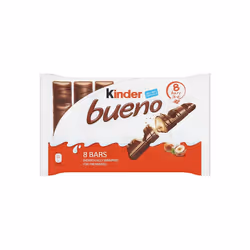 Kinder Bueno Wafer Twin Chocolate Bars Bulk Chocolate Box Gift Pack Milk Chocolate Covered Wafer with Milky and Hazelnut Filling Pack of 11 x 8 88pcs