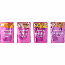 WHISKAS 1+ Cat Pouches Poultry Feasts in Gravy 4x12x85g