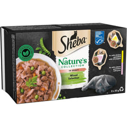 SHEBA Natures Collection Cat Trays Mixed Selection in Gravy 85 g, 8 Count (Pack of 4)
