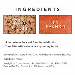 Encore 100% Natural Wet Cat Food, Tuna with Salmon in Broth (Pack of 16 x 70g Tins)