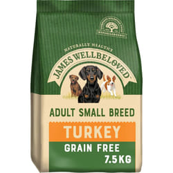 James Wellbeloved Adult Grain-Free Small Breed Turkey & Rice 7.5 kg Bag, Hypoallergenic Dry Dog Food