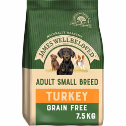 James Wellbeloved Adult Grain-Free Small Breed Turkey & Rice 7.5 kg Bag, Hypoallergenic Dry Dog Food