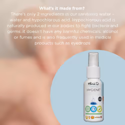 Vital Baby Hygiene Aquaint Sanitising Water, 50ml, Anti Bacterial Spray Baby Safe Hand Sanitiser Surface Sanitiser, Odour Free and Tasteless