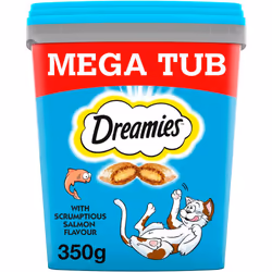 Dreamies Cat Treats, Tasty Snacks with Delicious Salmon Flavour, Pack of 2 (2 x 350 g)