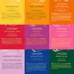 Creano Organic Fruit Tea Herbal Tea Gift Set ? 45 Organic Tea Bags in 9 Dreamy Varieties ? 90 g*