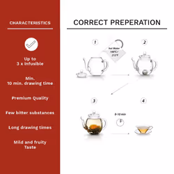 Creano Blooming Tea Gift Set ? Flowering Tea Giftset with 500 ml Glass Tea Pot and Heart-Shaped Wooden Box with 6pcs Tea Flowers - White Tea