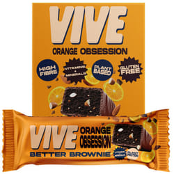 Vive Better Brownie Chocolate Orange with Immunity Vitamins - Low Calorie Vegan Treat - Healthy Protein Snack - Pack of 15