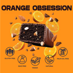Vive Better Brownie Chocolate Orange with Immunity Vitamins - Low Calorie Vegan Treat - Healthy Protein Snack - Pack of 15