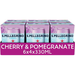 San Pellegrino Essenza Sparkling Water Cherry & Pomegranate Lightly Flavoured 24x330ml