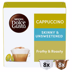 Nescafe Dolce Gusto Cappuccino Skinny&Unsweetened/Light Coffee Pods (Pack of 3, Total 48 Capsules)