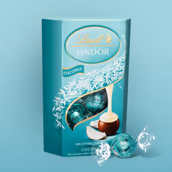 Lindt Lindor Coconut Milk Chocolate Truffles Box - Approx 16 balls, 200g - Chocolate Truffles with a Smooth Melting Filling - Gift Present -