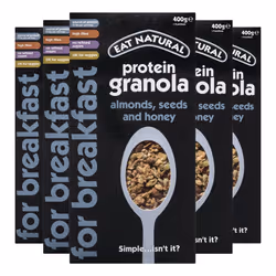 Eat Natural Protein Bars, Breakfast Bars, Protein Granola Cereal - Almonds, Seeds & Honey Granola with Whole Grain Oats - 400 ...