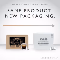 Nespresso Compatible Intense Home Compostable Coffee Capsule by Dualit 50 Serving 5x10 Pk of Premium Fairtrade Coffee 100% Home Compostable Capsule