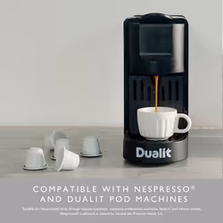 Nespresso Compatible Organic Colombian Home Compostable Coffee Capsule by Dualit 50 Servings 5x10 Pk of Single Origin Coffee Pod 100% Home Coffee Pod