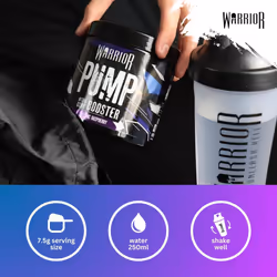 Warrior Pump Non Stim Pre-Workout Powder 225g  Nitric Oxide Supplement Contains Dextrin for Energy Focus & Performance 30 Servings (Cosmic Raspberry)