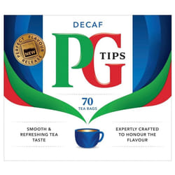 PG Tips Decaffeinated 70 Teabags (Pack of 3, Total 210 Teabags)