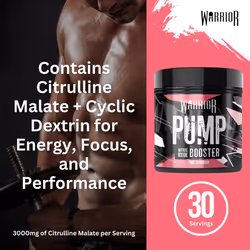 Warrior Pump Non Stim Pre-Workout Powder 225g Nitric Oxide Supplement Contains Cyclic Dextrin for Energy Focus & Performance 30 Servings Pink Lemonade