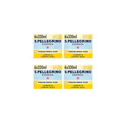 San Pellegrino Essenza Sparkling Water Lightly Flavoured Lemon & Lemon Zest 24x330ml