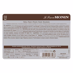 MONIN Peach Fruit Mix Puree 1L for Cocktails, Smoothies and Mocktails. Vegan-Friendly, Allergen-Free, 100% Natural Flavours and Colourings. 2-in-1