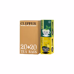 Clipper Organic Pure Green Tea (Pack of 6) & Organic Lemon & Ginger Tea Bags, 6 x 20 Teabags