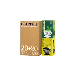 Clipper Organic Pure Green Tea (Pack of 6) & Organic Lemon & Ginger Tea Bags, 6 x 20 Teabags