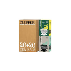 Clipper Organic Fairtrade Green with Lemon 20 Tea Bags (Pack of 6) & Organic Infusion Peppermint 20 Tea Bags (Pack of 6)