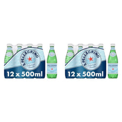 San Pellegrino Sparkling Natural Mineral Water 12x500ml (Pack of 2)
