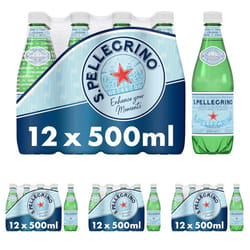 San Pellegrino Sparkling Natural Mineral Water 12x500ml (Pack of 4)