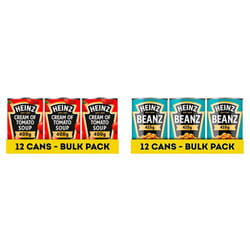 Heinz Classic Soup: Cream of Tomato Soup, 400 g (Pack of 12) - vegetarian soup with plant power & Beanz, 415 g (Pack of 12) - Vegan Baked Beans in a
