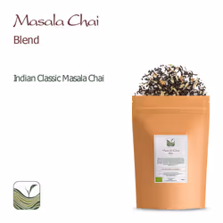 Masala Chai Organic Black Tea - Indian Black Tea Blended With Spices - Loose Leaf Englisch Style Breakfast Tea 200g