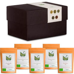 Herbal Tea Gift Box Tealover Loose Tea for True Tea Lovers Specialty Basket Camomile 20g Passion Flower 30g Peppermint 10g Lemon Grass 20g Rooibos 30g
