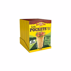 Old El Paso Mild Smoky BBQ Tortilla Pockets Fajita Kit, 380 g, Pack of 4 (32 pockets in total)