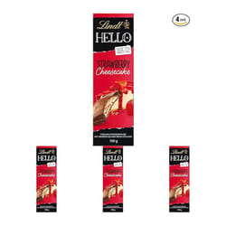 Lindt Hello Milk Chocolate Strawberry Cheesecake Chocolate Bar, 100g (Pack of 4)