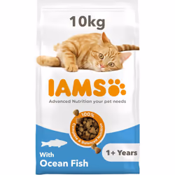 IAMS Complete Dry Cat Food for Adult 1+ Cats with Ocean Fish 10 kg