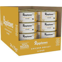 Applaws 100% Natural Wet Cat Food, Chicken Breast in Broth 70 g Tinâ, 24 x 70 g Tins