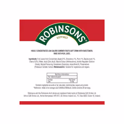 Robinsons Mini - No Added Sugar - Low Calorie - Summer Fruits - Makes 20 Drinks Per Pack - 6 x 66 ml Packs
