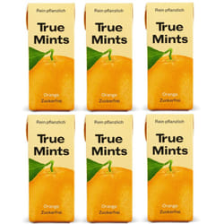 True Mints Orange Flavour (12-pack) - Sugar Free Mints - Xylitol Mints - Fruit Pastilles - Sugar Free & Plantbased Travel Sweets with Natural Flavours