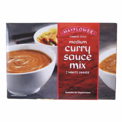 Mayflower Medium Curry Sauce Mix 255g - Classic Chinese Medium Flavour, Vegan & Sustainable, Ideal for Fakeaways (6 Pack)