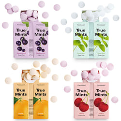 True Mints Mixed Flavours (12-pack) - Sugar Free Mints - Xylitol Mints - Fruit Pastilles - Sugar Free & Plantbased Travel Sweets with Natural Flavours