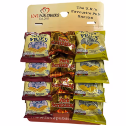 Traditional Pub Snacks Pub Card Including Pork Scratching, Bacon & Scampi Fries (Card of 12)