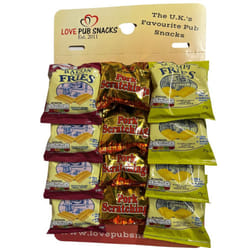 Traditional Pub Snacks Pub Card Including Pork Scratching, Bacon & Scampi Fries (Card of 12)