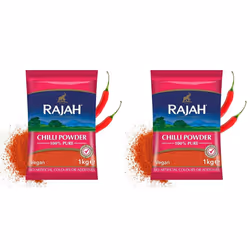 Rajah Spices Chilli Powder | Lal Mirch Powder | Mirch Powder | Chilli | Red Chilli Powder | Hot Chilli Powder | (1kg) (Pack o ...